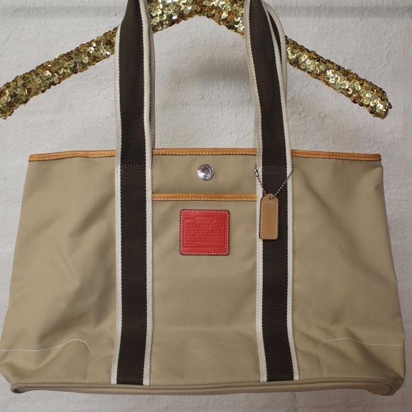 coach beige tote bag